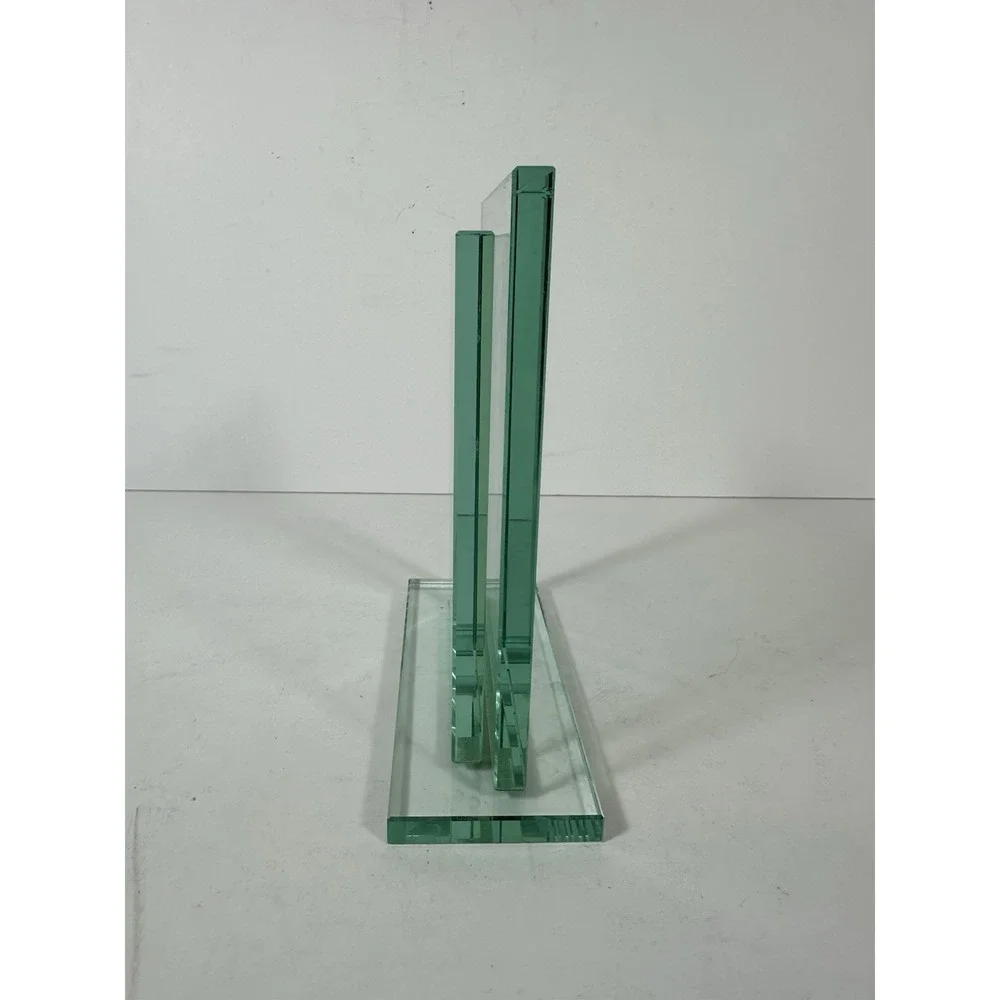 Jade Green Glass Picture Frame 3.5 X 5 Photo Free Standing Table Top Modern